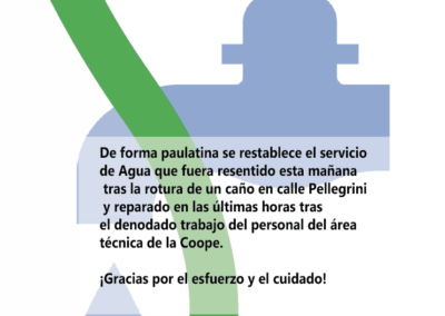 RETORNA EL SERVICIO TRAS CORTE POR ROTURA DE CAÑERÍA