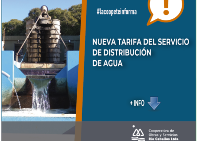 NUEVA TARIFA DEL SERVICIO DE DISTRIBUCIÓN DE AGUA