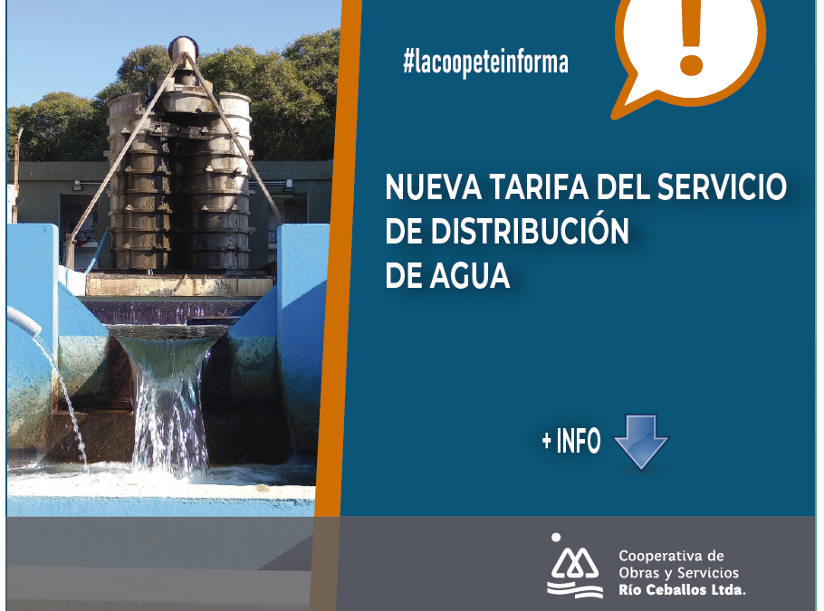 NUEVA TARIFA DEL SERVICIO DE DISTRIBUCIÓN DE AGUA